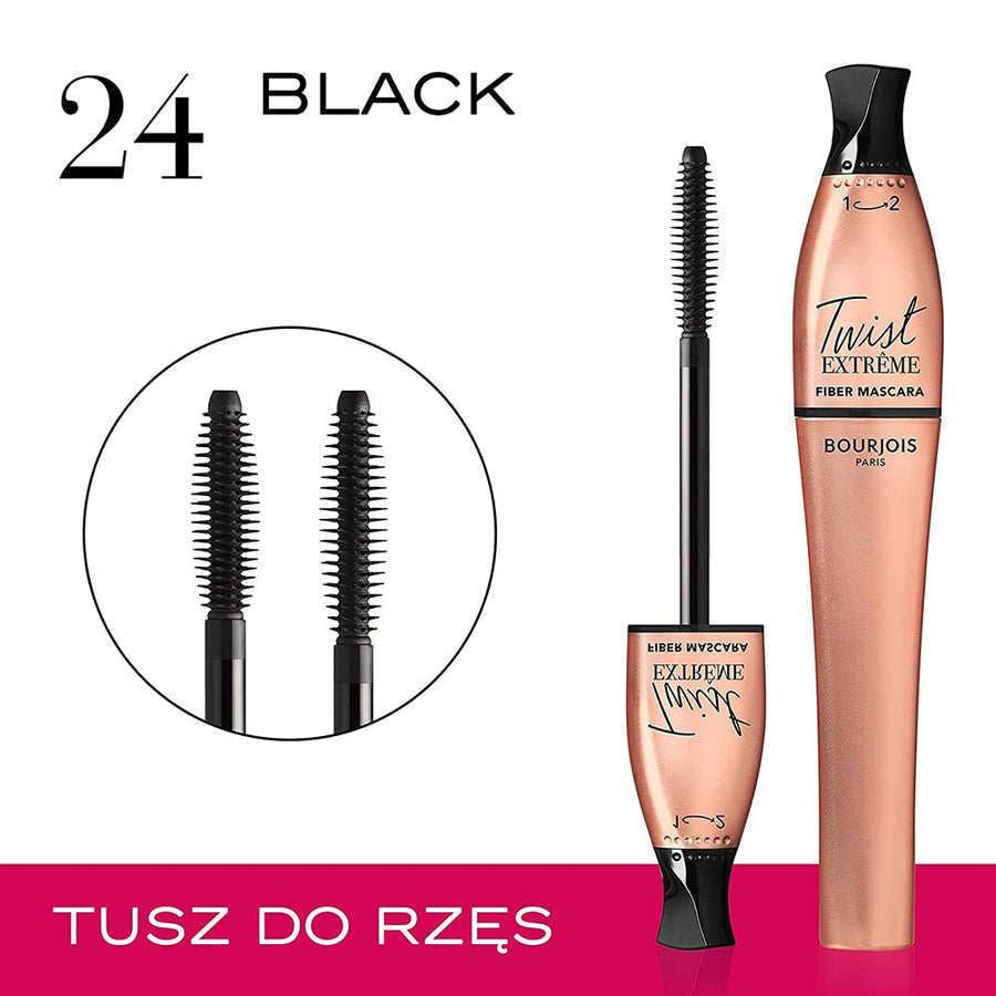 Bourjois Twist Extreme Fiber Mascara 8ml Black Mascara Black 0.27oz 8ml Long-Lasting Curling 