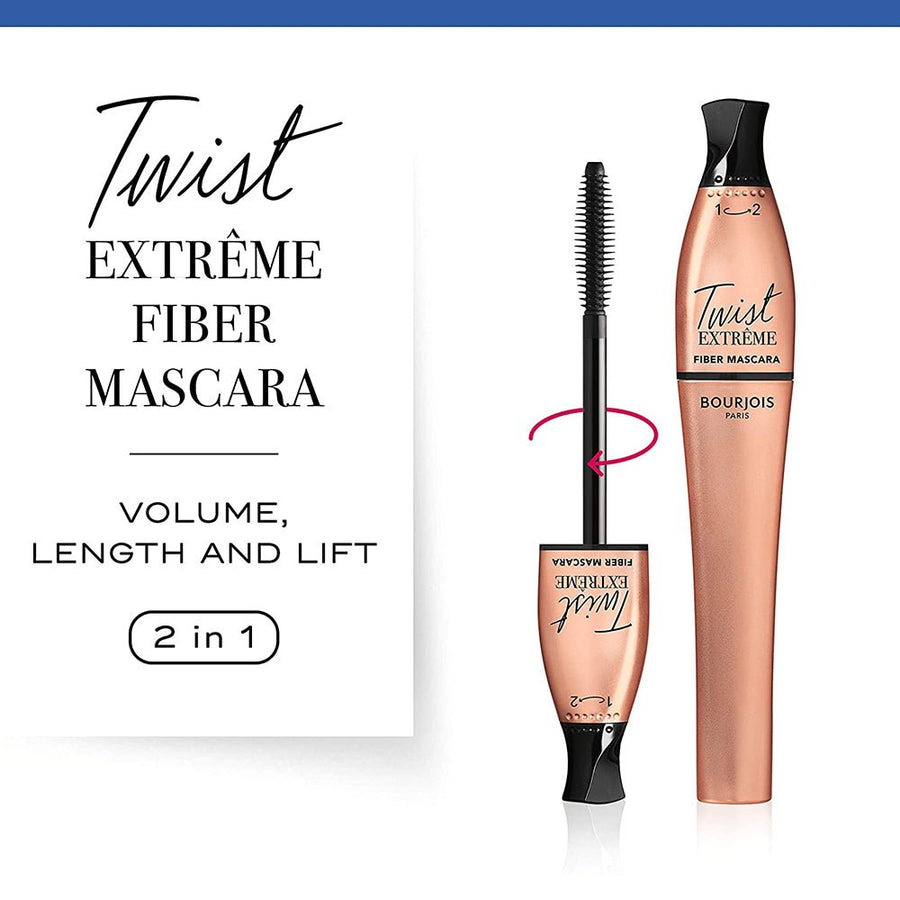 Bourjois Twist Extreme Fiber Mascara 8ml Black Mascara Black 0.27oz 8ml Long-Lasting Curling 