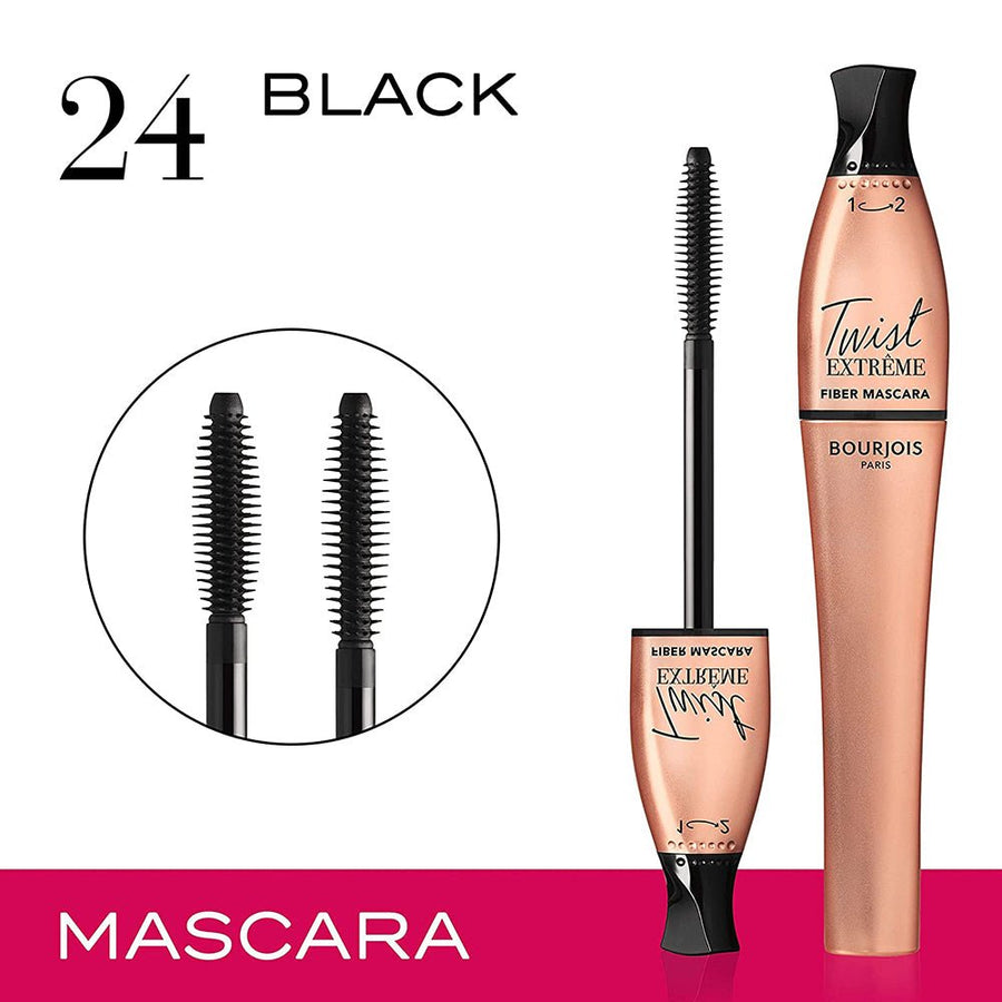 Bourjois Twist Extreme Fiber Mascara 8ml Black Mascara Black 0.27oz 8ml Long-Lasting Curling 