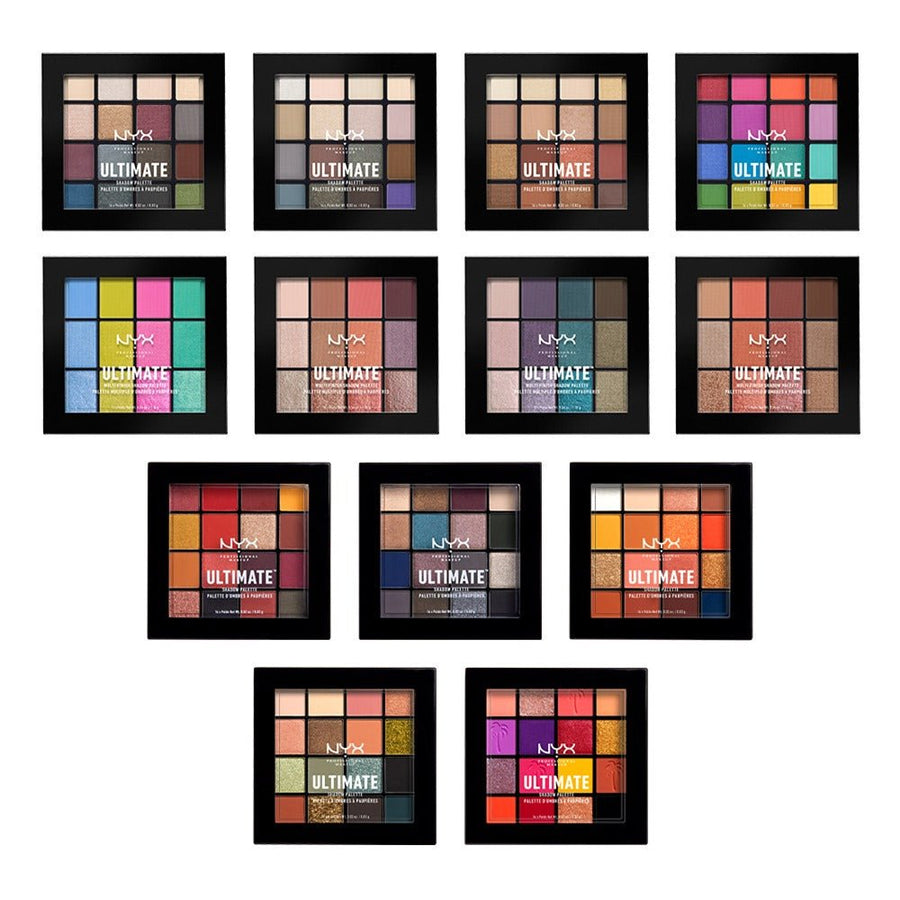 NYX Ultimate Shadow Palette 16 Color 0.83g, Cool Neutral, Warm Neutral, Smokey and Highlight