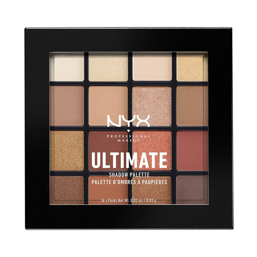 NYX Ultimate Shadow Palette 16 Color 0.83g, Cool Neutral, Warm Neutral, Smokey and Highlight #color_USP03 Warm Neutrals