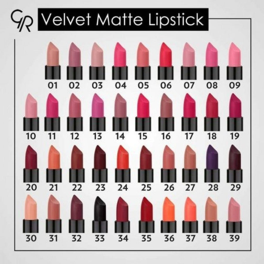 Golden Rose Velvet Matt Lipstick High Pigmented, Long Wearing Formula, Matte Finish