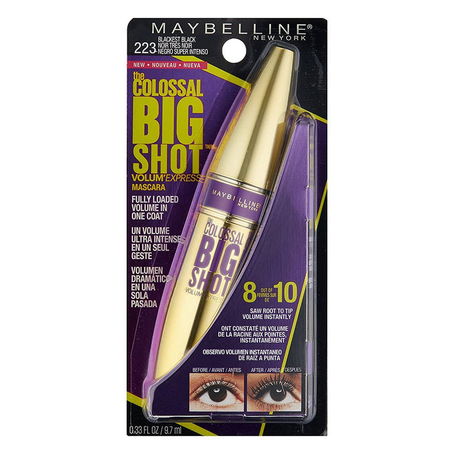 Maybelline Volum' Express The Colossal Big Shot Mascara Black 0.32oz 9.5ml, Volumizing Mascara, Collagen Formula