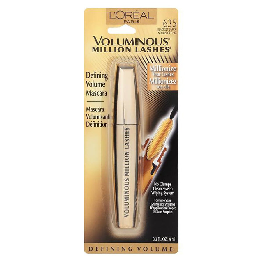 L'Oreal Paris Voluminous Million Lashes Mascara Black 0.32oz 9ml, Collagen-Infused Formula 