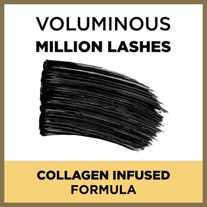 L'Oreal Paris Voluminous Million Lashes Mascara Black 0.32oz 9ml, Collagen-Infused Formula 