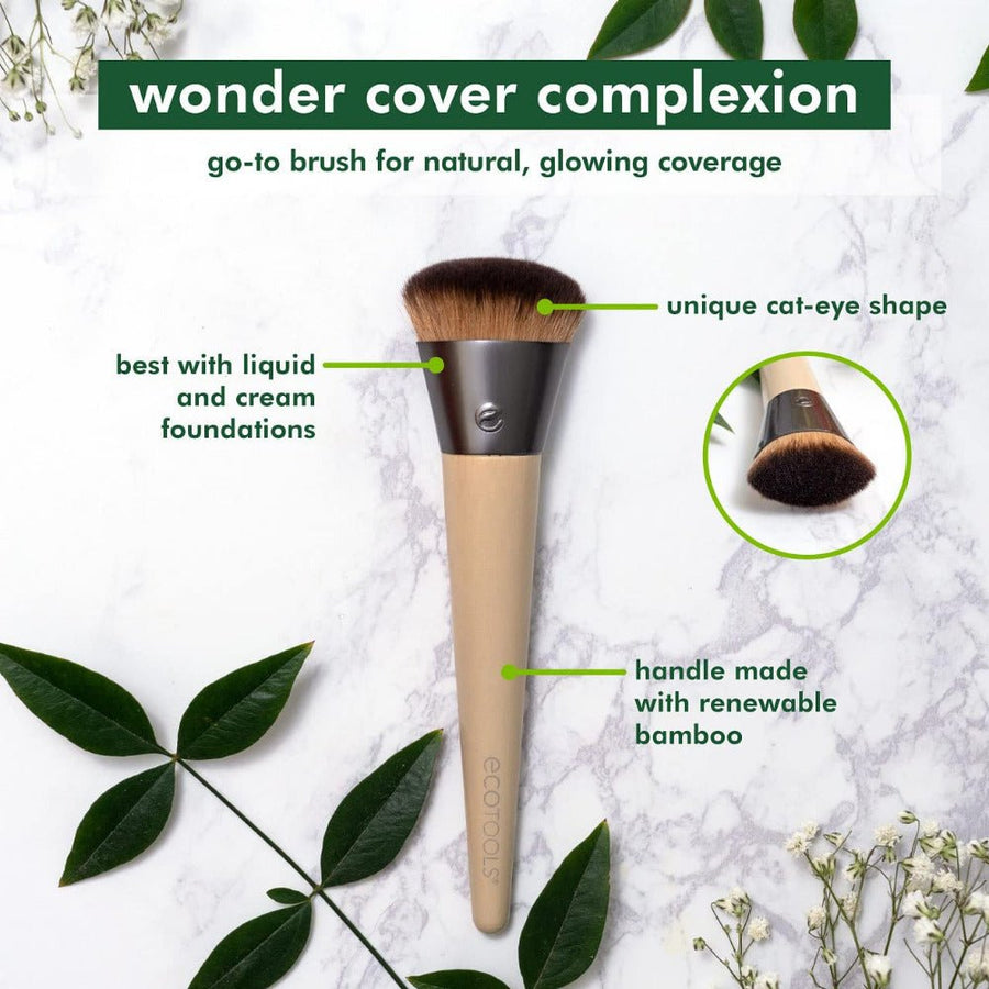 Ecotools Wonder Color Complextion Foundation Makeup Brush 100,000 Bristles for Full Coverage of Liquid and Cream Foundation