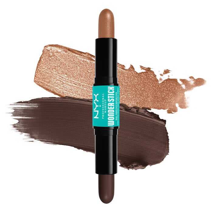 NYX Wonder Stick 2-in-1 Highlight & Contour 2x4g, Dual-Ended, Illuminate Eyes, Lips, Cheeks #color_WSR08 Deep Rich