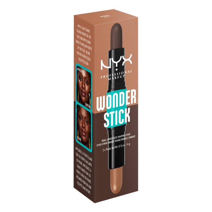 NYX Wonder Stick 2-in-1 Highlight & Contour 2x4g, Dual-Ended, Illuminate Eyes, Lips, Cheeks #color_WSR08 Deep Rich