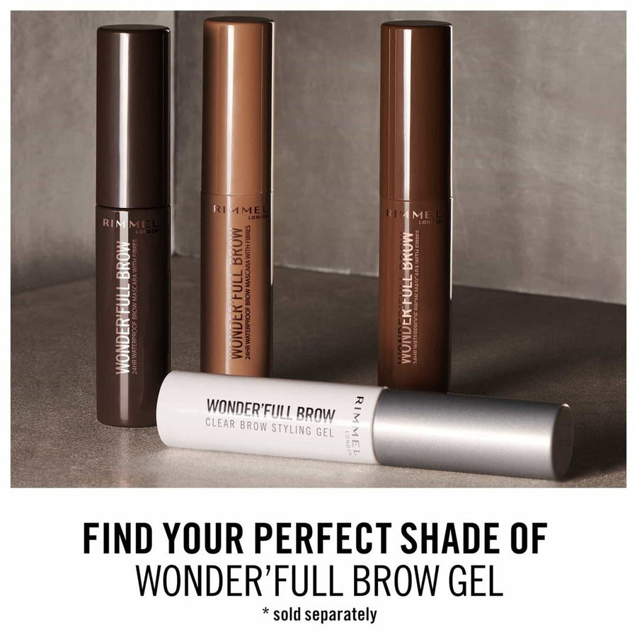 Rimmel Wonder'Full Brow Eyebrow Enhancers 004 Clear 4.5ml, Long-Wearing Gel, Fixes Eyebrows #color_004 Clear