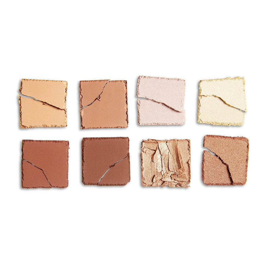 Revolution X Roxxsaurus Highlight & Contour Palette 8x2.5g, Icy White, Warm Bronze, Golden Bronze, Champagne Gold