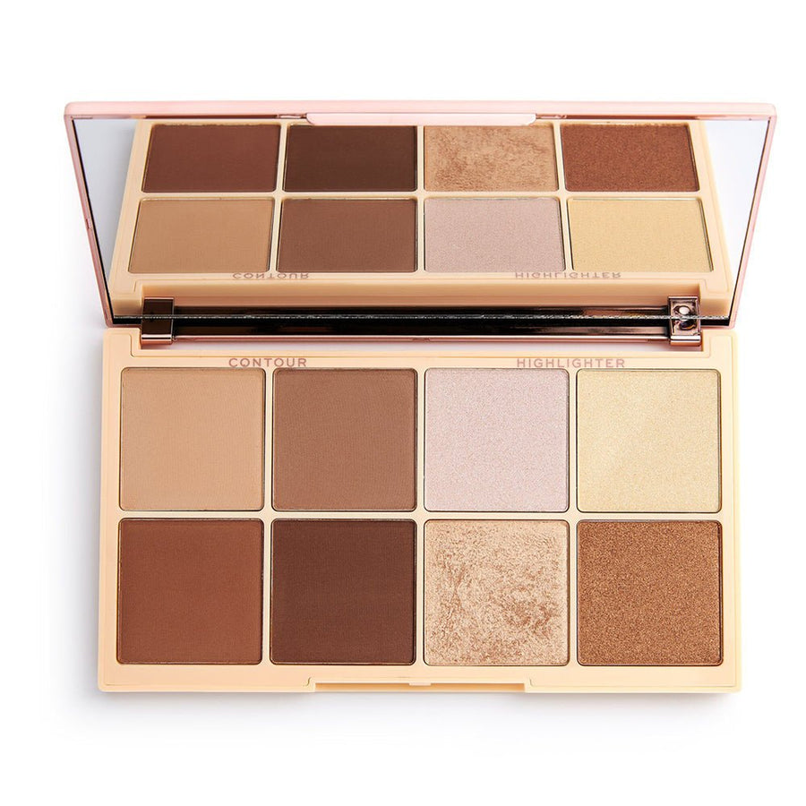 Revolution X Roxxsaurus Highlight & Contour Palette 8x2.5g, Icy White, Warm Bronze, Golden Bronze, Champagne Gold