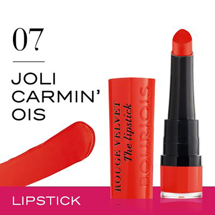 Bourjois Rouge Velvet Lipstick 0.085oz 2.4g Hydrating Matte Lipcolor #color_07 Joli Carmin'ois