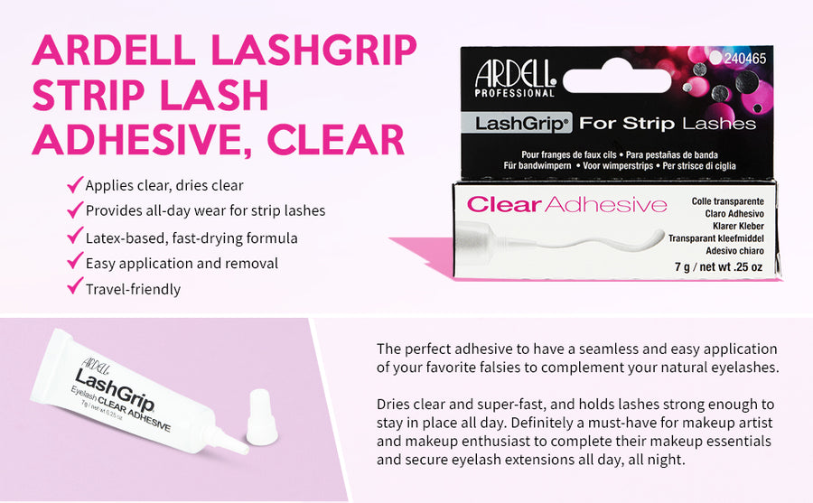 Ardell Lashgrip Clear Adhesive For Strip Lashes | Ramfa Beauty #color_Clear