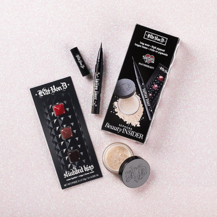 Kat Von D Birthday Gift Tattoo Liner, Setting Powder, and Lipstick Set | Ramfa Beauty