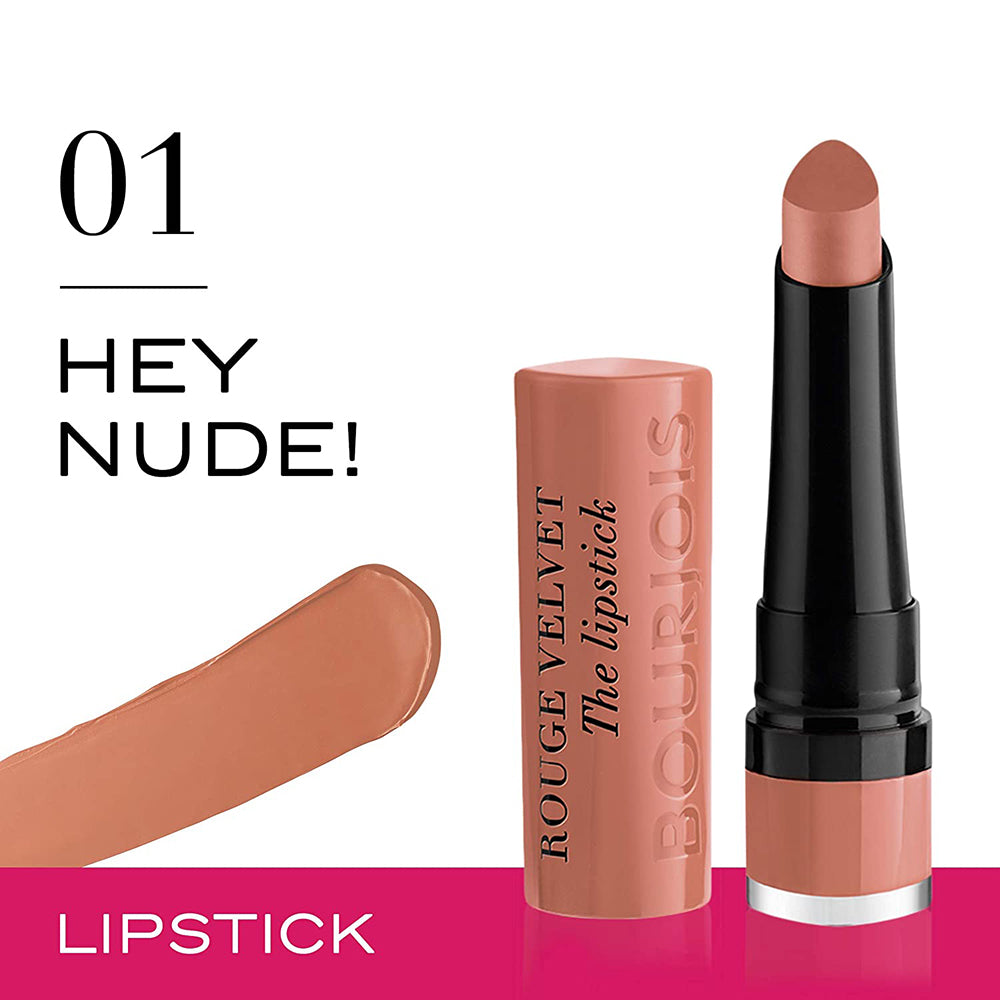 Bourjois Rouge Velvet Lipstick 0.085oz 2.4g Hydrating Matte Lipcolor #color_01 Hey Nude