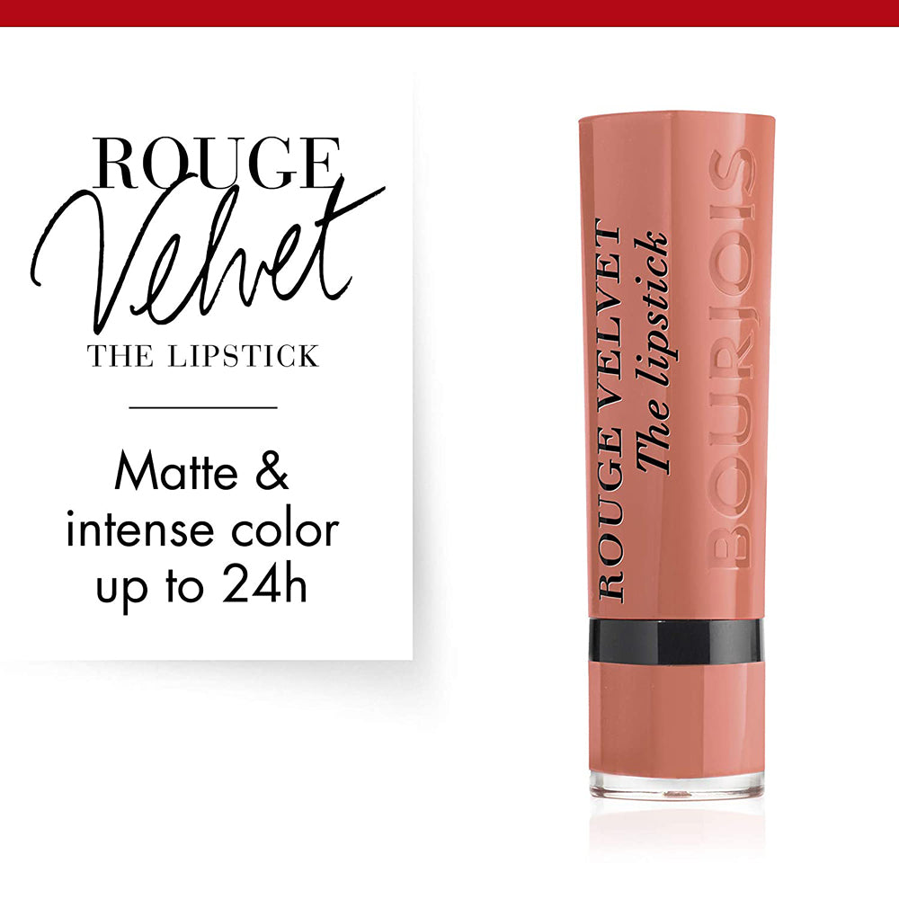 Bourjois Rouge Velvet Lipstick 0.085oz 2.4g Hydrating Matte Lipcolor #color_01 Hey Nude