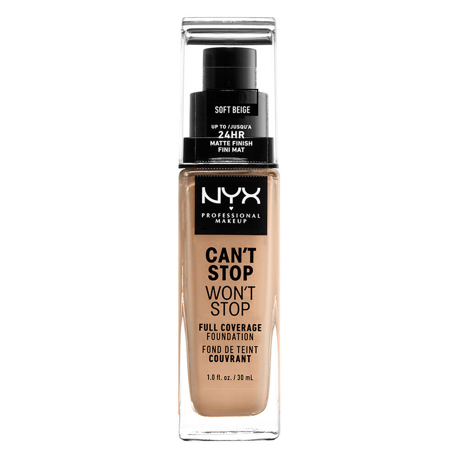 NYX Can't Stop Won't Stop Full Coverage Foundation | Ramfa Beauty #color_Soft Beige