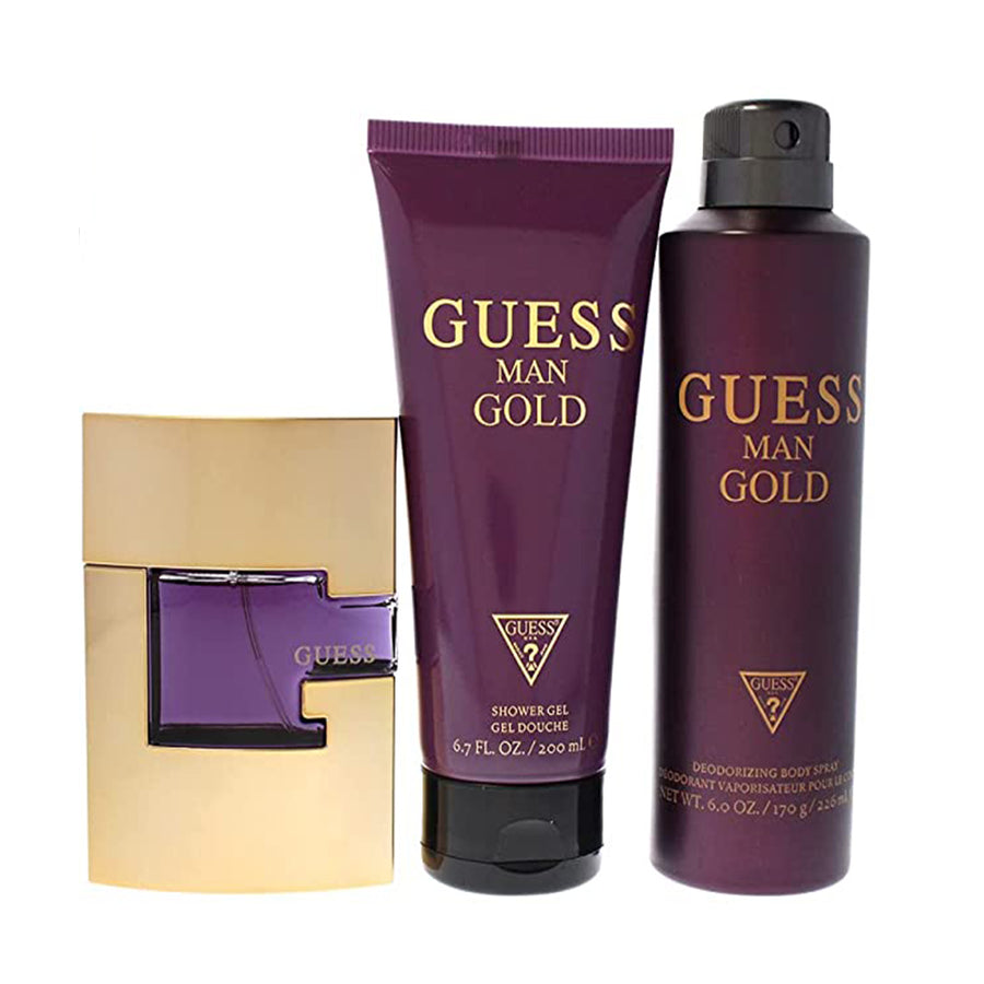Guess Gold EDP (M)  3 Pc Gift Set | Ramfa Beauty