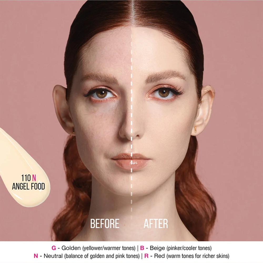 Huda Beauty FauxFilter Foundation Instant Coverage, Blurs Skin, Radiant Finish #color_Angel Food 110N