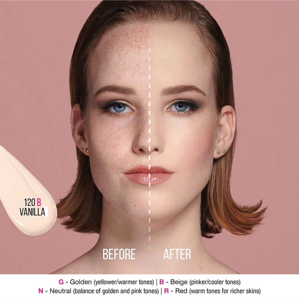 Huda Beauty FauxFilter Foundation Instant Coverage, Blurs Skin, Radiant Finish #color_Vanilla 120B