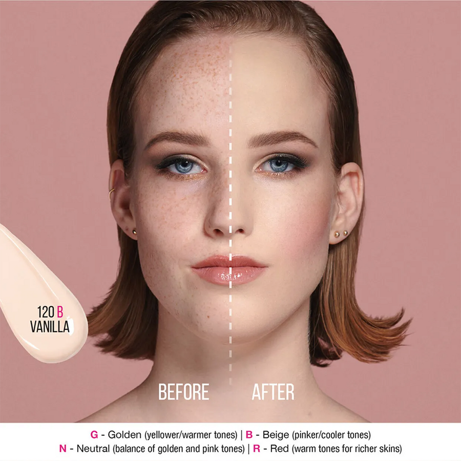 Huda Beauty FauxFilter Foundation Instant Coverage, Blurs Skin, Radiant Finish #color_Vanilla 120B