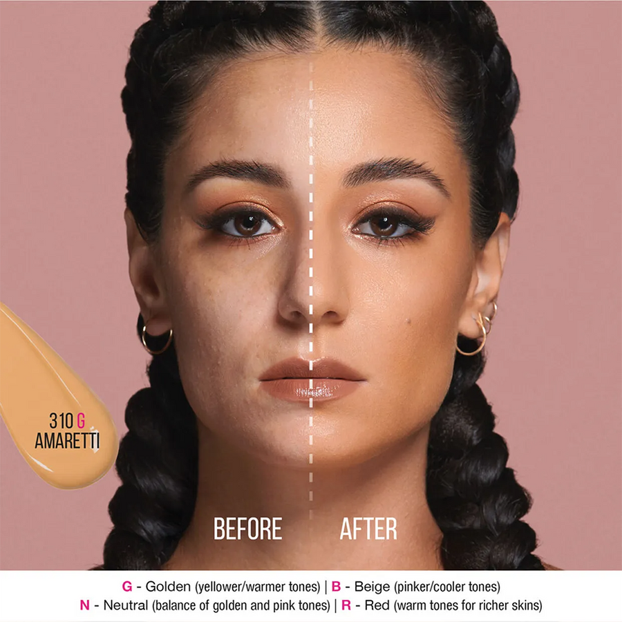 Huda Beauty FauxFilter Foundation Instant Coverage, Blurs Skin, Radiant Finish #color_Amaretti 310G