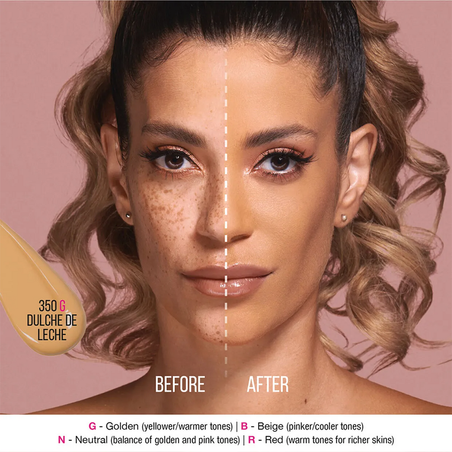 Huda Beauty FauxFilter Foundation Instant Coverage, Blurs Skin, Radiant Finish #color_Dulce De Leche 350G