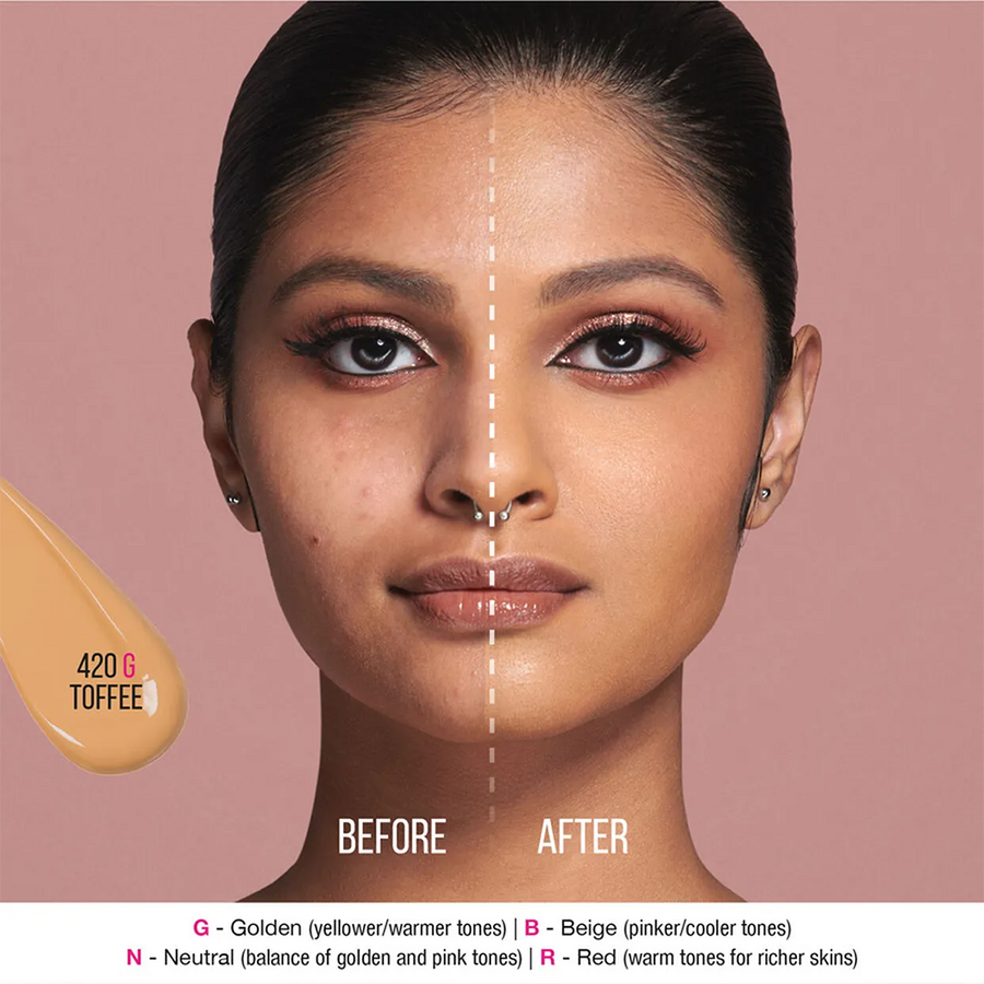 Huda Beauty FauxFilter Foundation Instant Coverage, Blurs Skin, Radiant Finish #color_Toffee 420G