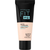 Maybelline Fit Me! Matte + Poreless Foundation 30ml, Natural Matte Look, Oil-Free Formula #color_107 Rose Beige