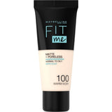 Maybelline Fit Me! Matte + Poreless Foundation 30ml, Natural Matte Look, Oil-Free Formula #color_100 Warm Ivory