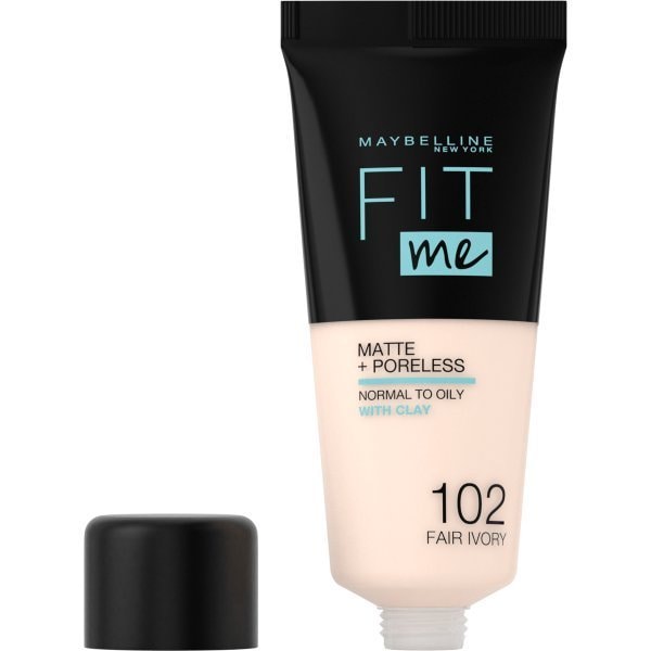 Maybelline Fit Me! Matte + Poreless Foundation 30ml, Natural Matte Look, Oil-Free Formula #color_102 Fair Ivory