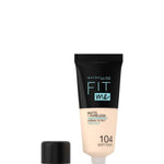 Maybelline Fit Me! Matte + Poreless Foundation 30ml, Natural Matte Look, Oil-Free Formula #color_104 Soft Ivory
