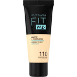 Maybelline Fit Me! Matte + Poreless Foundation 30ml, Natural Matte Look, Oil-Free Formula #color_110 Porcelain