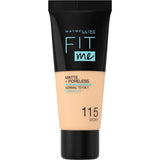 Maybelline Fit Me! Matte + Poreless Foundation 30ml, Natural Matte Look, Oil-Free Formula #color_115 Ivory