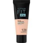 Maybelline Fit Me! Matte + Poreless Foundation 30ml, Natural Matte Look, Oil-Free Formula #color_128 Warm Nude
