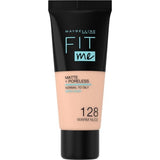 Maybelline Fit Me! Matte + Poreless Foundation 30ml, Natural Matte Look, Oil-Free Formula #color_128 Warm Nude
