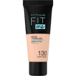 Maybelline Fit Me! Matte + Poreless Foundation 30ml, Natural Matte Look, Oil-Free Formula #color_130 Buff Beige