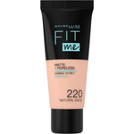 Maybelline Fit Me! Matte + Poreless Foundation 30ml, Natural Matte Look, Oil-Free Formula #color_220 Natural Beige