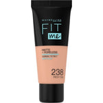 Maybelline Fit Me! Matte + Poreless Foundation 30ml, Natural Matte Look, Oil-Free Formula #color_238 Rich Tan