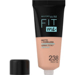 Maybelline Fit Me! Matte + Poreless Foundation 30ml, Natural Matte Look, Oil-Free Formula #color_238 Rich Tan