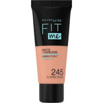 Maybelline Fit Me! Matte + Poreless Foundation 30ml, Natural Matte Look, Oil-Free Formula #color_245 Classic Beige