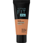 Maybelline Fit Me! Matte + Poreless Foundation 30ml, Natural Matte Look, Oil-Free Formula #color_334 Warm Tan