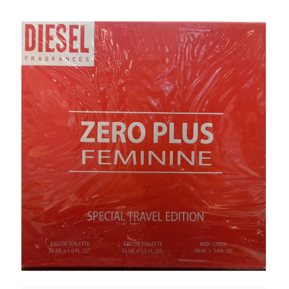 Diesel Zero Plus Feminine Women Gift Set Perfume 2.5oz 75ml EAU DE TOILETTE SPRAY  