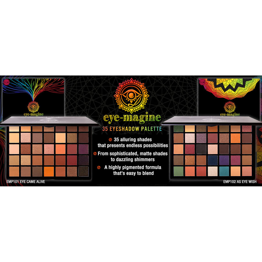 J. Cat Eye-Magine 35 Eyeshadow Palette Matte Shades, Dazzling Shimmers