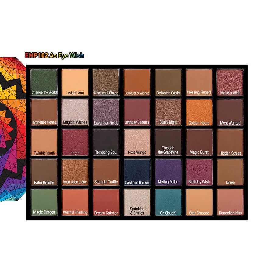 J. Cat Eye-Magine 35 Eyeshadow Palette Matte Shades, Dazzling Shimmers #color_EMP102 As Eye Wish