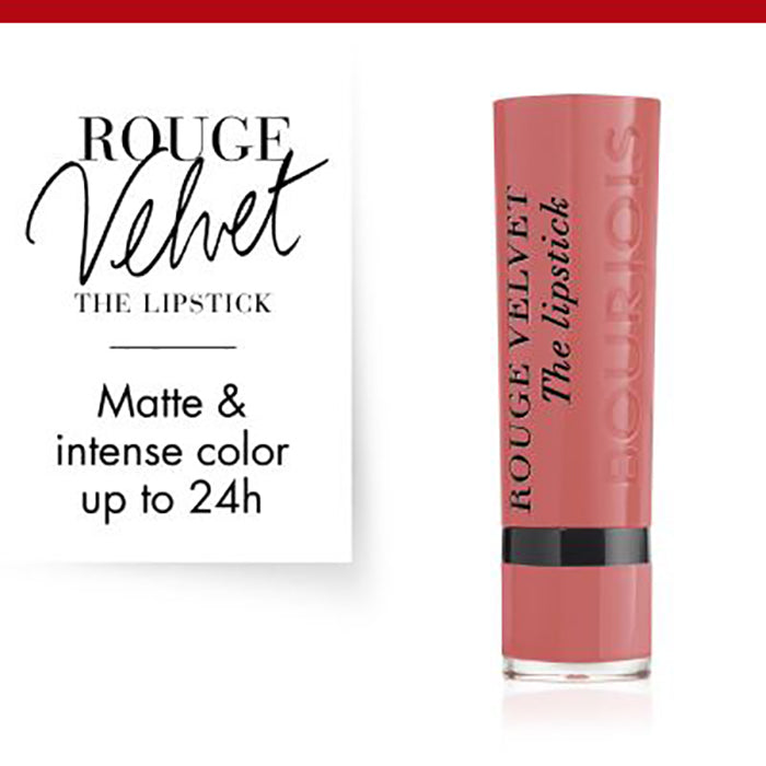 Bourjois Rouge Velvet Lipstick 0.085oz 2.4g Hydrating Matte Lipcolor #color_02 Flaming'rose