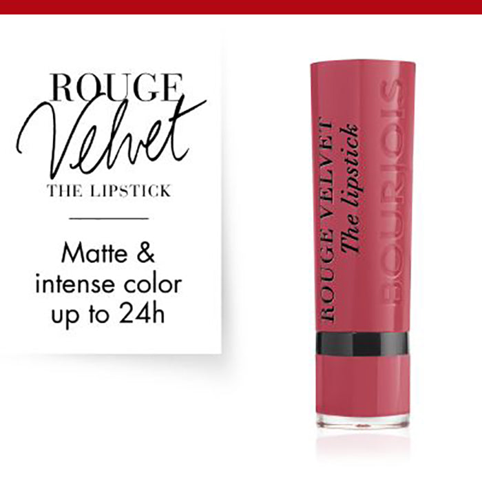 Bourjois Rouge Velvet Lipstick 0.085oz 2.4g Hydrating Matte Lipcolor #color_03 Hyppink Chic