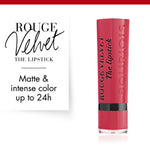 Bourjois Rouge Velvet Lipstick 0.085oz 2.4g Hydrating Matte Lipcolor #color_04 Hip Hip Pink
