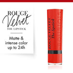 Bourjois Rouge Velvet Lipstick 0.085oz 2.4g Hydrating Matte Lipcolor #color_07 Joli Carmin'ois