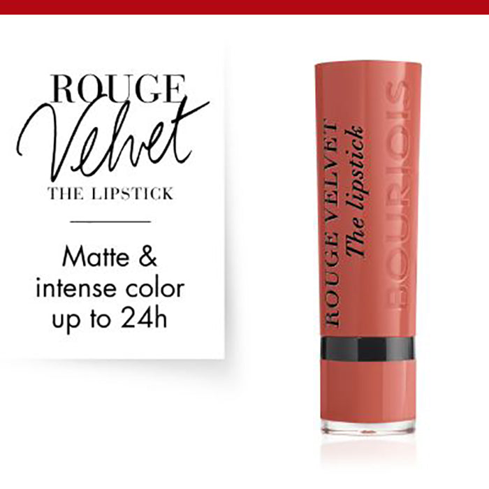 Bourjois Rouge Velvet Lipstick 0.085oz 2.4g Hydrating Matte Lipcolor #color_15 Peach Tatin